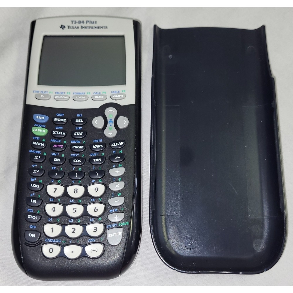 Texas Instruments TI-84 Plus Student Graphing Calculator Black W/ Cover WORKS!